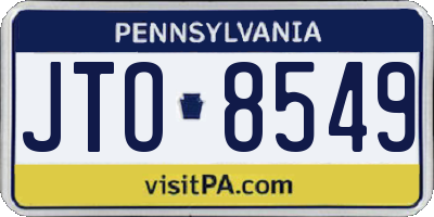 PA license plate JTO8549
