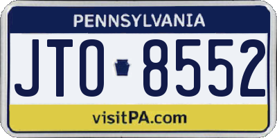 PA license plate JTO8552