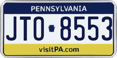 PA license plate JTO8553