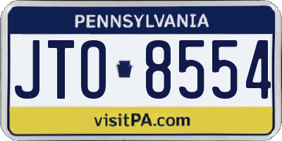 PA license plate JTO8554