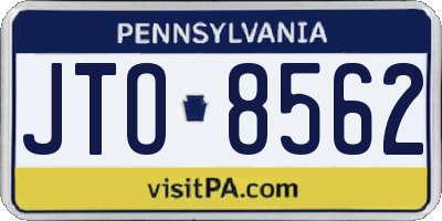 PA license plate JTO8562