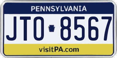 PA license plate JTO8567