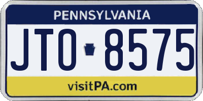 PA license plate JTO8575