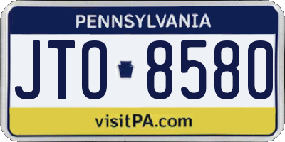 PA license plate JTO8580