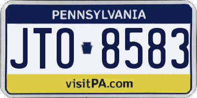 PA license plate JTO8583