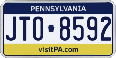 PA license plate JTO8592