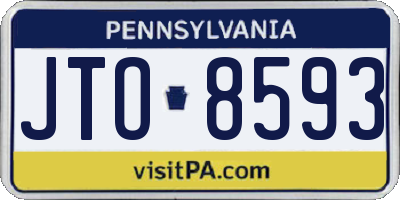 PA license plate JTO8593