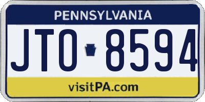 PA license plate JTO8594