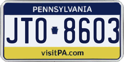 PA license plate JTO8603