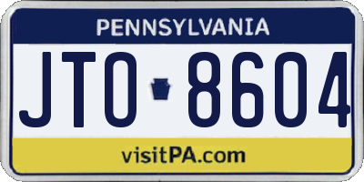 PA license plate JTO8604
