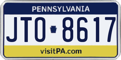 PA license plate JTO8617