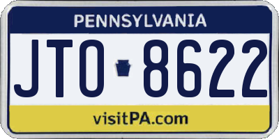 PA license plate JTO8622