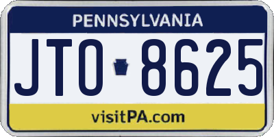PA license plate JTO8625