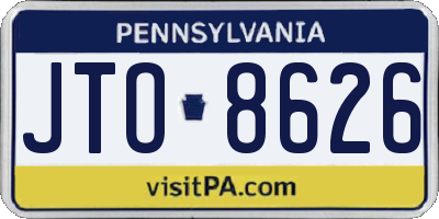 PA license plate JTO8626