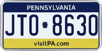 PA license plate JTO8630