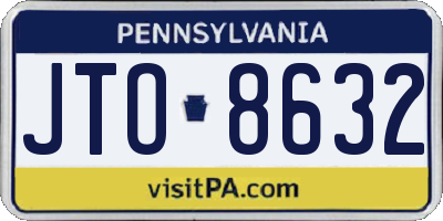 PA license plate JTO8632