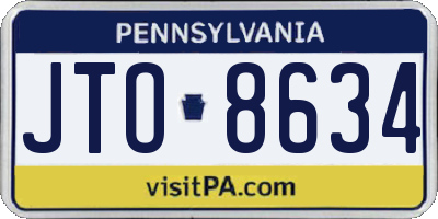 PA license plate JTO8634