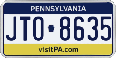 PA license plate JTO8635
