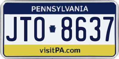 PA license plate JTO8637