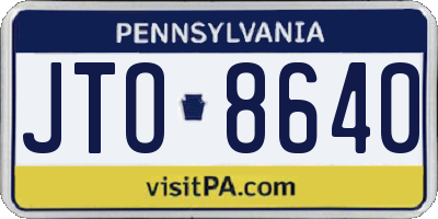PA license plate JTO8640