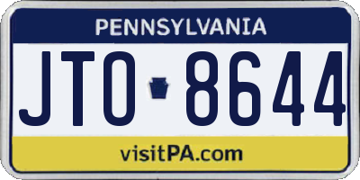 PA license plate JTO8644