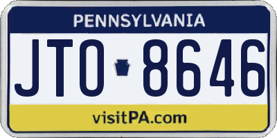 PA license plate JTO8646