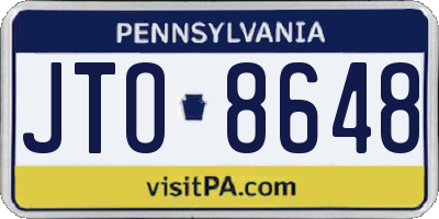 PA license plate JTO8648