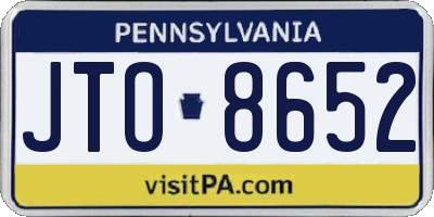 PA license plate JTO8652