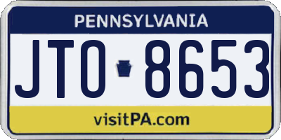PA license plate JTO8653