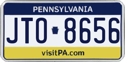 PA license plate JTO8656