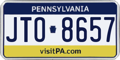 PA license plate JTO8657