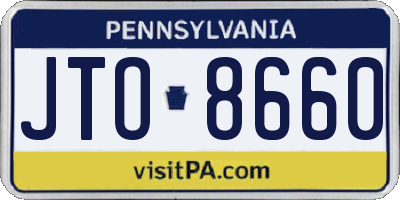 PA license plate JTO8660