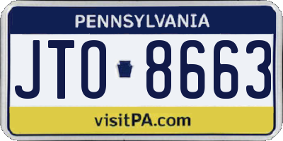PA license plate JTO8663