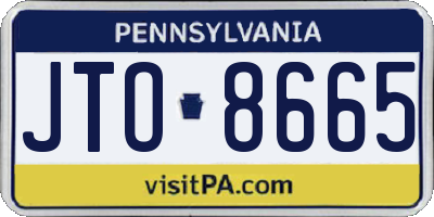 PA license plate JTO8665