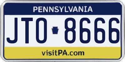 PA license plate JTO8666