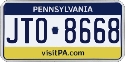 PA license plate JTO8668