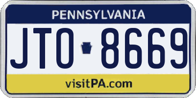 PA license plate JTO8669