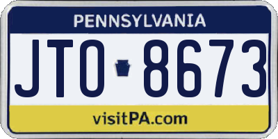 PA license plate JTO8673