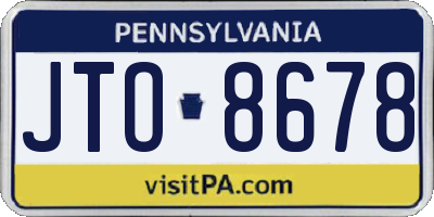 PA license plate JTO8678