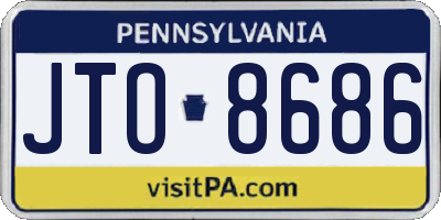 PA license plate JTO8686