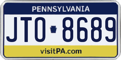 PA license plate JTO8689