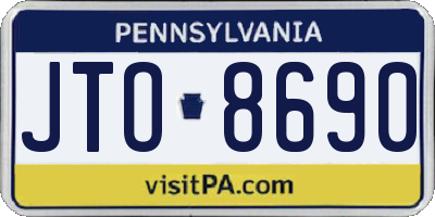 PA license plate JTO8690