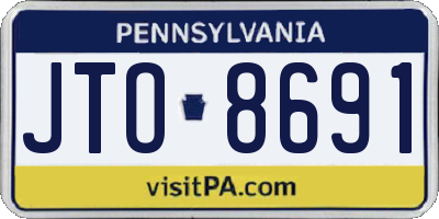 PA license plate JTO8691