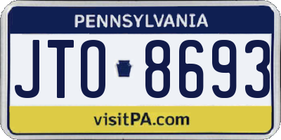 PA license plate JTO8693