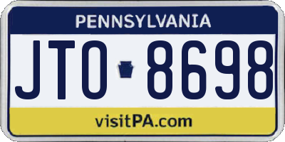 PA license plate JTO8698