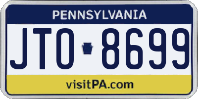 PA license plate JTO8699