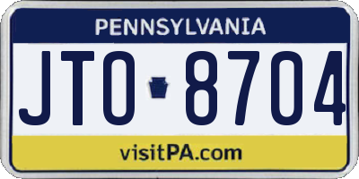 PA license plate JTO8704