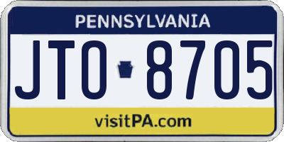 PA license plate JTO8705