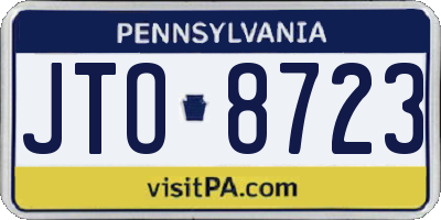 PA license plate JTO8723