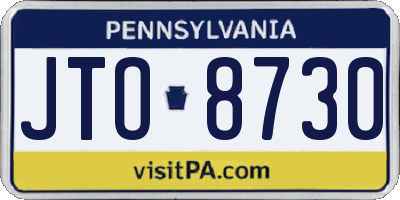 PA license plate JTO8730